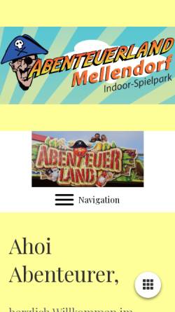 Vorschau der mobilen Webseite www.abenteuerland-mellendorf.de, Abenteuerland Mellendorf - Inh. Dirk Severit