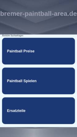 Vorschau der mobilen Webseite www.bremer-paintball-area.de, Bremer Paintball Area