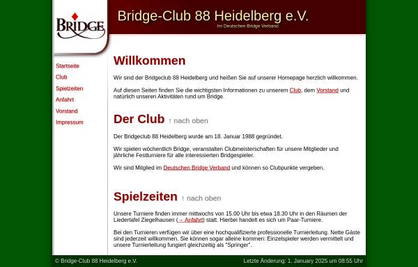 Vorschau von www.bridgeclub-hd88.de, Bridgeclub 88 Heidelberg e.V.