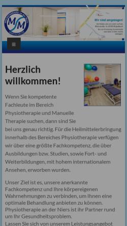 Vorschau der mobilen Webseite www.anderniers.de, Physiotherapie an der Niers