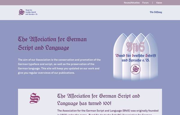 Vorschau von www.bfds.de, Bund für deutsche Schrift und Sprache