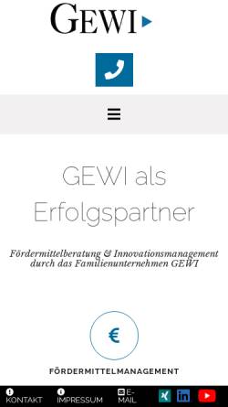 Vorschau der mobilen Webseite www.gewi.de, Gewi GmbH & Co. KG