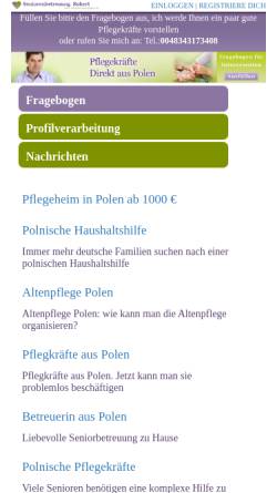 Vorschau der mobilen Webseite www.pflegekrafteauspolen.de, Seniorenbetreuung Robert