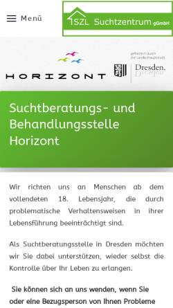 Vorschau der mobilen Webseite www.suchtzentrum.de, Suchtberatungs- und Behandlungsstelle HORIZONT