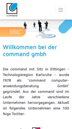 Vorschau der mobilen Webseite command.de, command AG