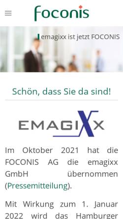 Vorschau der mobilen Webseite www.emagixx.de, Emagixx GmbH