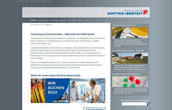 Vorschau von www.noffke-berteit.de, Ingenieurbüro Noffke + Berteit