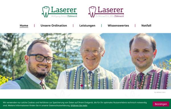 Vorschau von www.zahnarzt-laserer.at, Dr. Michael und Wolfgang Laserer
