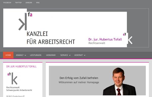Vorschau von www.tofall.net, Dr. Hubertus Tofall