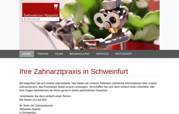 Vorschau von www.zahnarzt-appold.de, Zahnarztpraxis Sebastian Appold