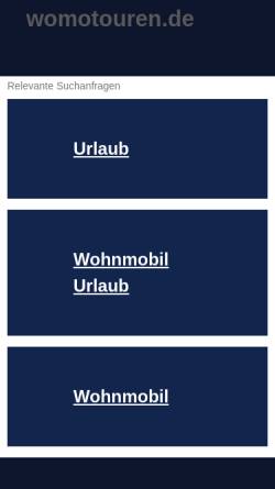 Vorschau der mobilen Webseite www.womotouren.de, Wohnmobilreisen von S&S