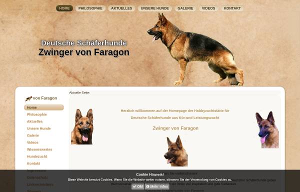 Vorschau von www.faragon.de, Deutsche Schäferhunde von Faragon