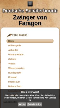 Vorschau der mobilen Webseite www.faragon.de, Deutsche Schäferhunde von Faragon