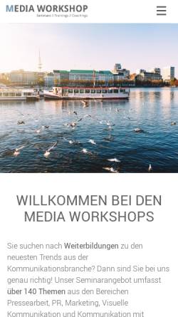 Vorschau der mobilen Webseite www.media-workshop.de, MW Media Workshop GmbH