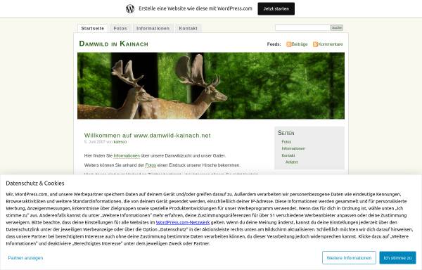 Vorschau von damwildkainach.wordpress.com, Damwild in Kainach - Johann Murg