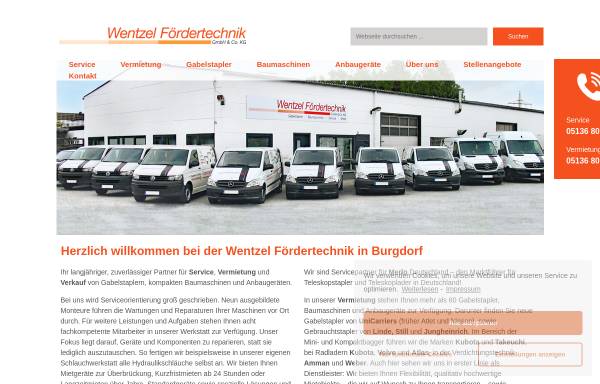 Vorschau von wentzel.biz, Wentzel Fördertechnik GmbH & Co. KG