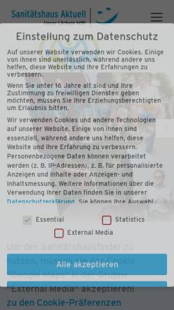 Vorschau der mobilen Webseite www.sani-aktuell.de, Sanitätshaus Aktuell AG