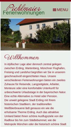 Vorschau der mobilen Webseite www.ferienwohnungen-pichlmaier.de, Ferienwohungen Pichlmaier