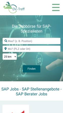 Vorschau der mobilen Webseite www.dv-treff.de, Forum für SAP