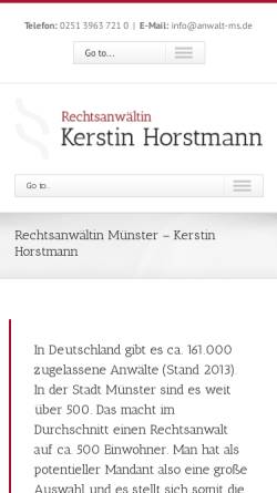 Vorschau der mobilen Webseite www.anwalt-ms.de, Horstmann, Kerstin