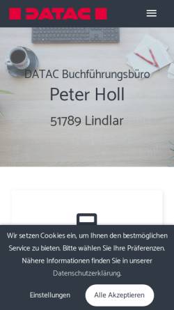 Vorschau der mobilen Webseite www.peter.holl.datac.de, DATAC Büro Peter Holl