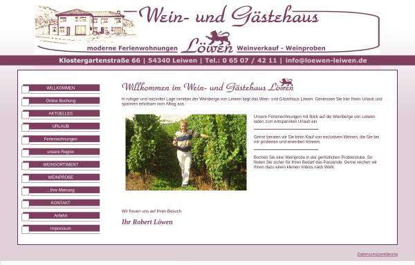 Vorschau von www.loewen-leiwen.de, Wein- und Gästehaus Robert Löwen