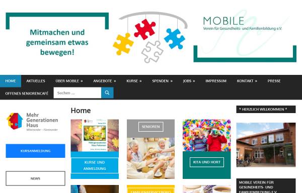 Vorschau von mobile-pattensen.de, Mehrgenerationenhaus - Mobile e. V. - Verein für Gesundheits- und Familienbildung