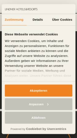 Vorschau der mobilen Webseite www.lindner.de, Lindner Hotel Windrose