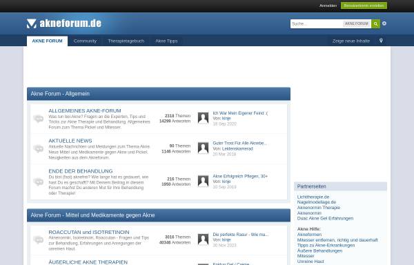 Vorschau von www.akneforum.de, Akneforum.de