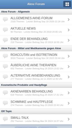 Vorschau der mobilen Webseite www.akneforum.de, Akneforum.de