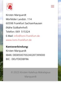 Vorschau der mobilen Webseite www.lomi-frankfurt.de, Lomi Frankfurt
