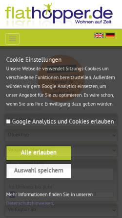 Vorschau der mobilen Webseite www.flathopper.de, Flathopper GmbH