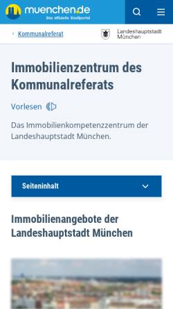 Vorschau der mobilen Webseite www.muenchen.de, Kommunalreferat für Immobilien der Stadt München