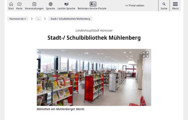 Vorschau von www.hannover.de, Stadt- und Schulbibliothek Mühlenberg