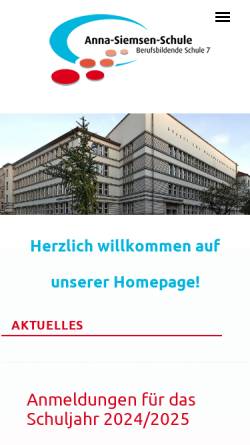 Vorschau der mobilen Webseite www.anna-siemsen-schule.de, Anna-Siemsen-Schule (BBS 7)