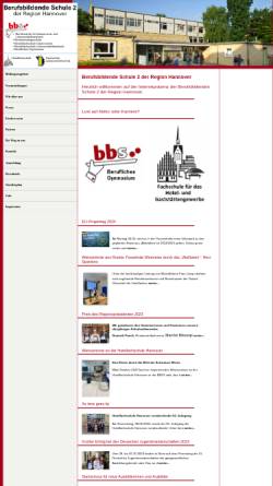 Vorschau der mobilen Webseite www.bbs2-hannover.de, Berufsbildende Schule 2 für Gastronomie und Lebensmittelhandwerk der Region Hannover