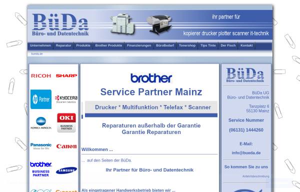 Vorschau von www.bueda.de, BüDa UG, Büro- und Datentechnik