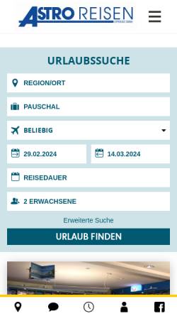 Vorschau der mobilen Webseite www.tc-rb.de, Astro Reisen Springe GmbH