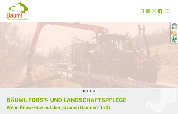 Vorschau von www.bernhard-baeuml.de, Forst- und Landschaftspflege Bernhard Bäuml GmbH