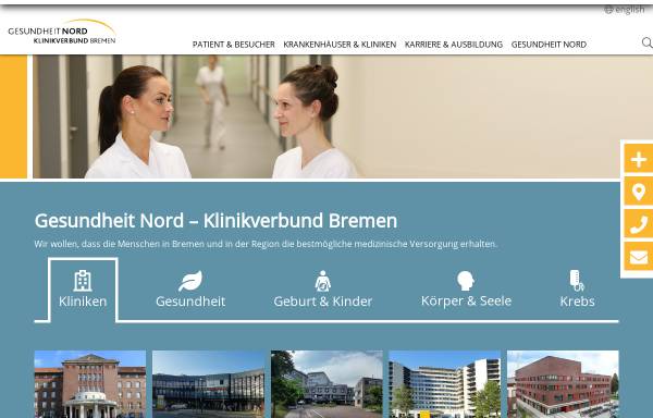 Vorschau von www.gesundheitnord.de, Gesundheit Nord Klinikverbund Bremen