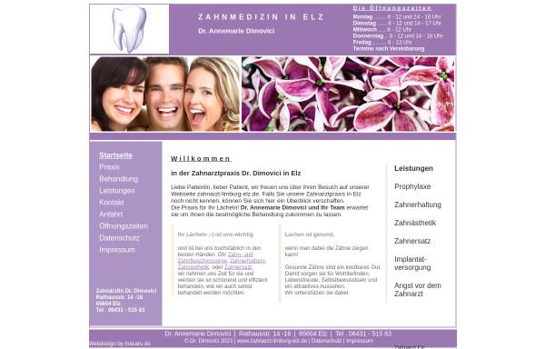 Vorschau von www.zahnarzt-limburg-elz.de, Zahnarztpraxis Dr. Dimovici