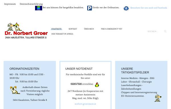 Vorschau von www.tierarzt-norbert-groer.at, Dr. Norbert Groer, Fachtierarzt für Kleintiere