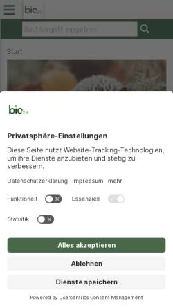 Vorschau der mobilen Webseite www.bio123.de, Bio123