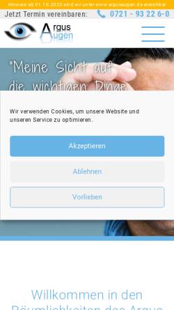 Vorschau der mobilen Webseite www.dr-berens.de, Augenärztliche Gemeinschaftspraxis Dr. U. Berens, Dr. A. Schumacher und Dr. C. Saschin