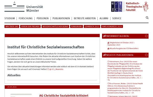 Vorschau von www.uni-muenster.de, Institut für Christliche Sozialwissenschaften der Universität Münster