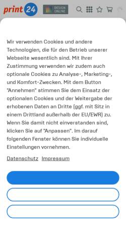 Vorschau der mobilen Webseite print24.com, Print24 GmbH
