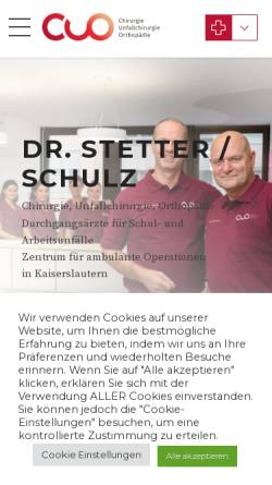 Vorschau der mobilen Webseite www.cuo-kl.de, Stetter, Dr. med. Klaus und Schulz, Frank Michael
