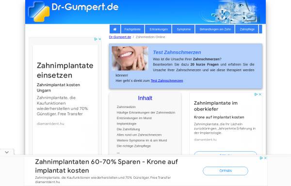 Vorschau von www.dr-gumpert.de, Dr. Gumpert: Zahnmedizin