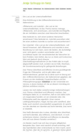 Vorschau der mobilen Webseite www.antjeschrupp.de, Die Lust an der Unterschiedlichkeit