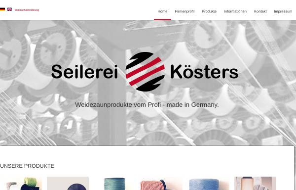 Vorschau von www.seilerei-koesters.de, Seilerei Kösters GmbH